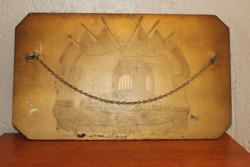 RARE!!!! 1949 REVERSE PAINTED vOORTREKKER MONUMENT MIRROR 61CM BY 35.5CM