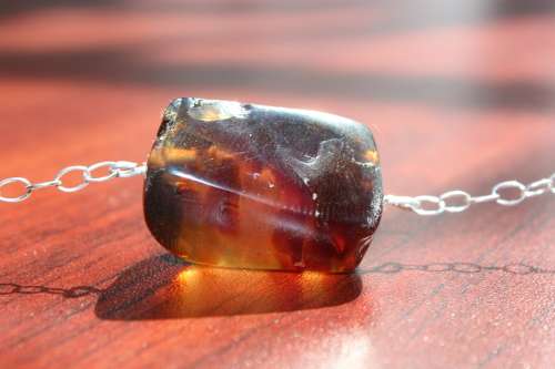 SPECTACULAR GENUINE AMBER WITH FOSSILS AND STERLING SILVER STATEMENT NECKLACE 62.7GRAM 61.5CM LENGTH