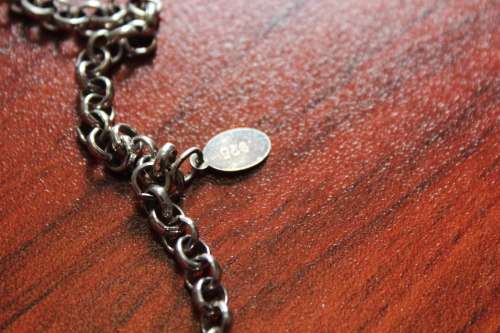 BEAUTIFUL ANTIQUE STERLING SILVER AND AGATE CUSTOM NECKLACE 57.1 GRAMS, 64CM LENGTH