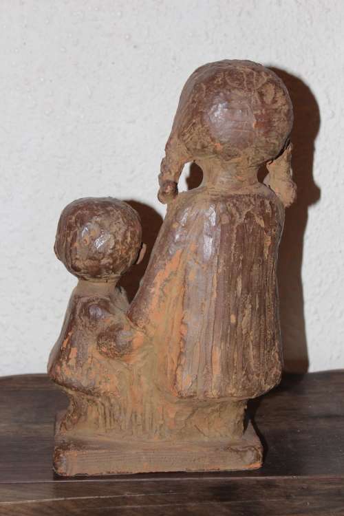 Original 1942 French ceramic Sculpture Signed E. Ebalem dated 1942, 29cm tall by 17cm wide