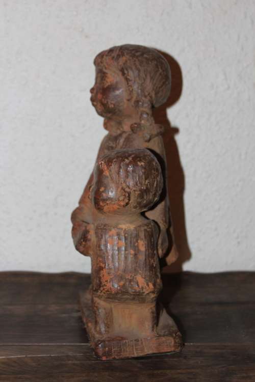 Original 1942 French ceramic Sculpture Signed E. Ebalem dated 1942, 29cm tall by 17cm wide