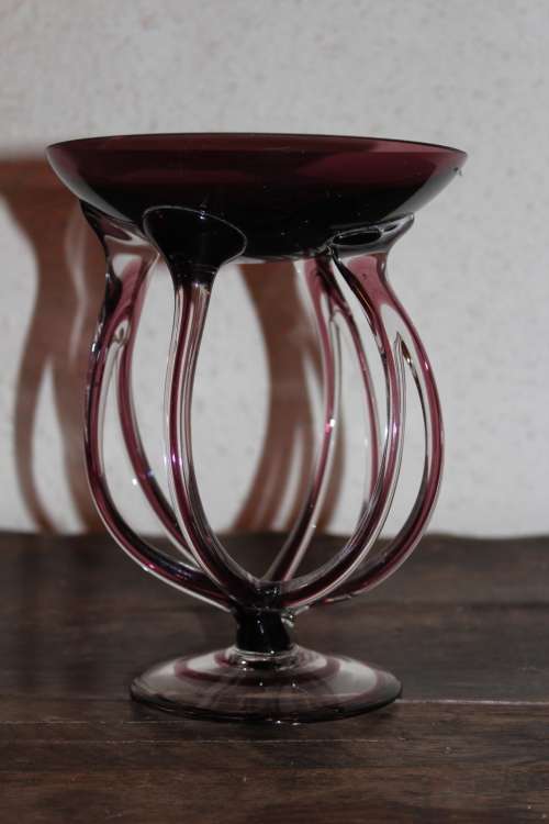Vintage Josefina Krosno candle holder 17.5cm tall excellent condition except for tiny chip on rim