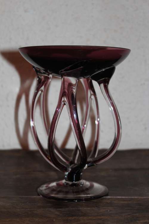 Vintage Josefina Krosno candle holder 17.5cm tall excellent condition except for tiny chip on rim