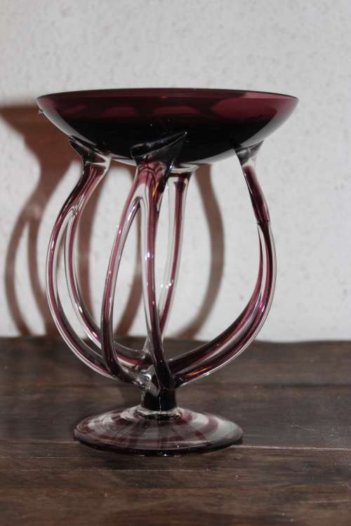 Vintage Josefina Krosno candle holder 17.5cm tall excellent condition except for tiny chip on rim
