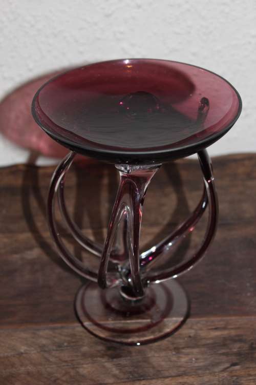Vintage Josefina Krosno candle holder 17.5cm tall excellent condition except for tiny chip on rim
