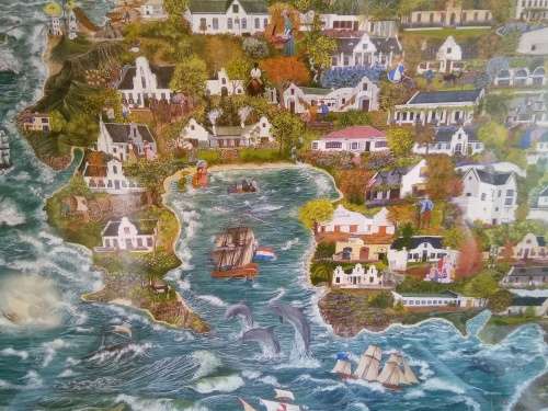Original Framed and Glass Fronted 1999 Charlotte K. Colonial Map, 104cm x 65cm.