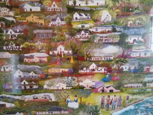 Original Framed and Glass Fronted 1999 Charlotte K. Colonial Map, 104cm x 65cm.