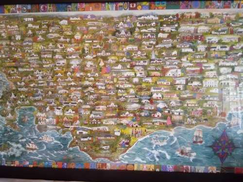 Original Framed and Glass Fronted 1999 Charlotte K. Colonial Map, 104cm x 65cm.