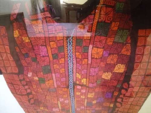 Oriental Embroidered Garment hand stitched believed to be Hmong Tribal Wear 124 x97cm
