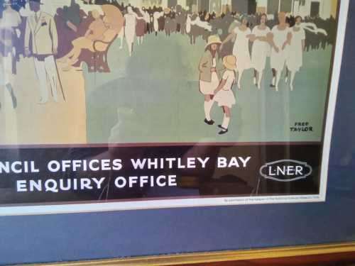 Fred Taylor Railway Lithograph framed behind glass 86x72cm refer to images