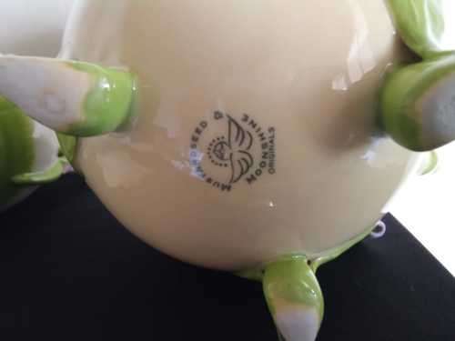 Rare Mustard Seed and Moonshine `Day Lilly` collectors Ceramic Tea Set in original box unused