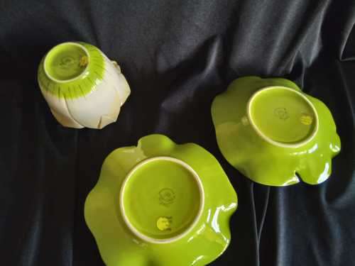 Rare Mustard Seed and Moonshine `Day Lilly` collectors Ceramic Tea Set in original box unused