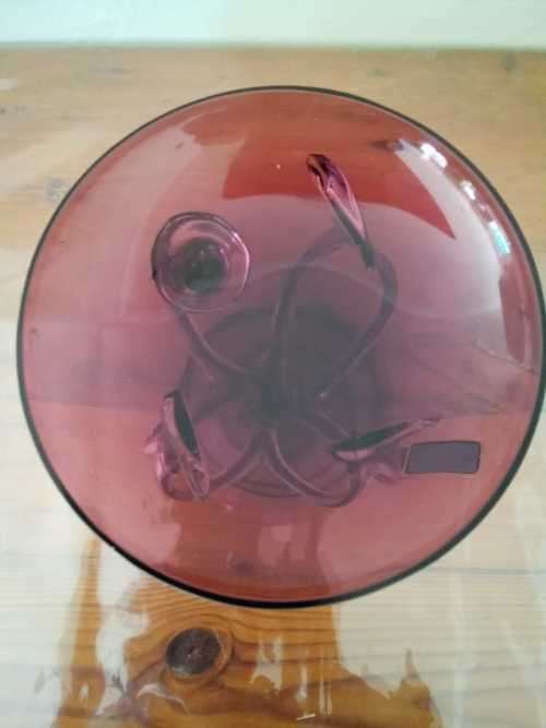 Jozefina hand blown Krosno Jelly Fish Candle Holder 17cm tall