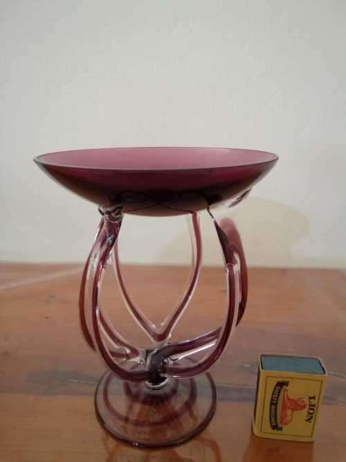 Jozefina hand blown Krosno Jelly Fish Candle Holder 17cm tall