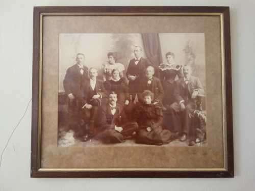 Large original 19th Century family portrait 64 by 55cm