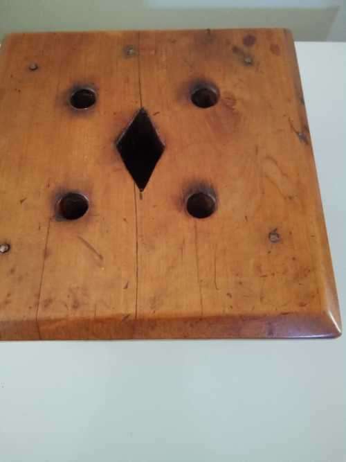 Antique Cape Dutch Yellowood Voetstoffie 21x21x12.5cm