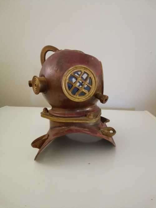 Vintage Copper and Brass Diving helmet ornament 20x20cm
