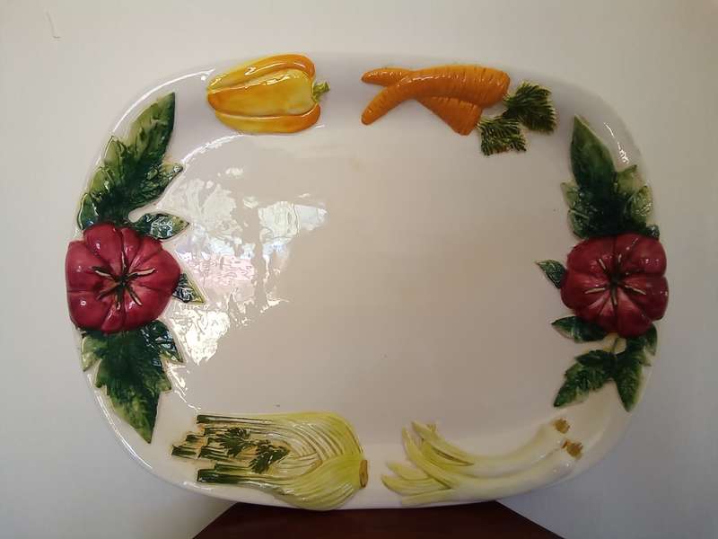Bassano Vintage hand painted Italian Platter 40 by 31cm