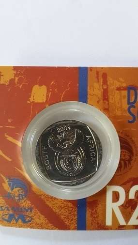 2004 -2 Rand and 5Rand, plus 2008 Madela 5 Rand as issued by SA Mint