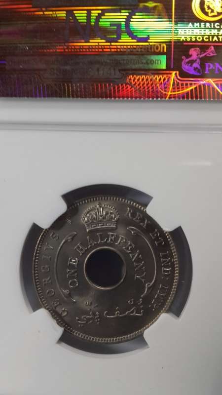 1933--British West Africa - Half Penny - NGC Graded  MS65