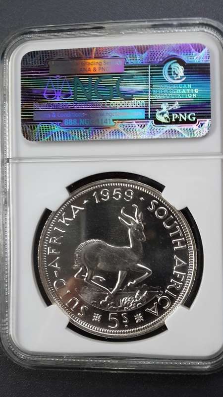 1959  5 Shilling Crown -NGC Graded Proof 66 -Investment item
