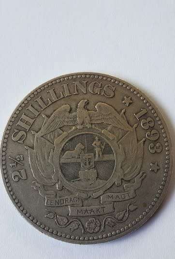 1893 ZAR Kruger Halfcrown - Two and a Half Shillings