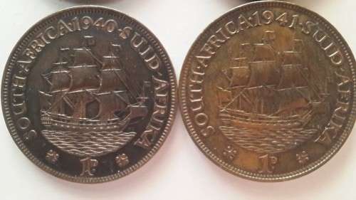 SA Penny Lot - 1934, 1936, 1940 and 1941 - In Good Condition.