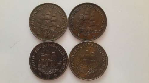 SA Penny Lot - 1934, 1936, 1940 and 1941 - In Good Condition.