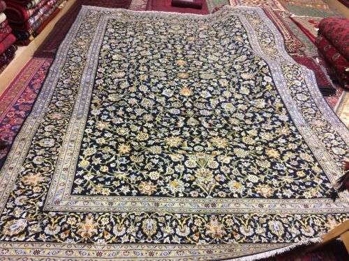 Beautiful rare BLUE Hand woven Kashan 410 x 290 CM ( WITH CERTIFICATE)