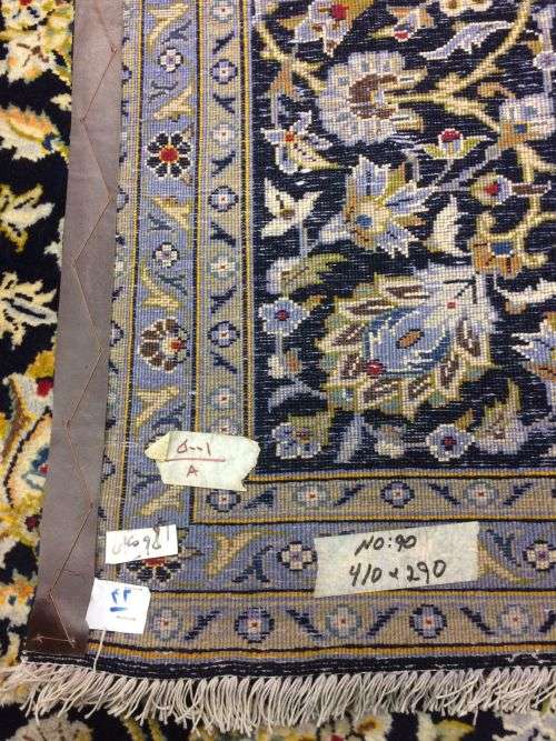 Beautiful rare BLUE Hand woven Kashan 410 x 290 CM ( WITH CERTIFICATE)