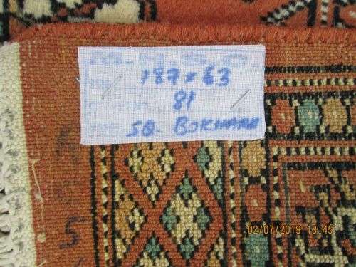 BEAUTIFULL   PERSIAN BUKHARA CARPET  SIZE 187 X 63