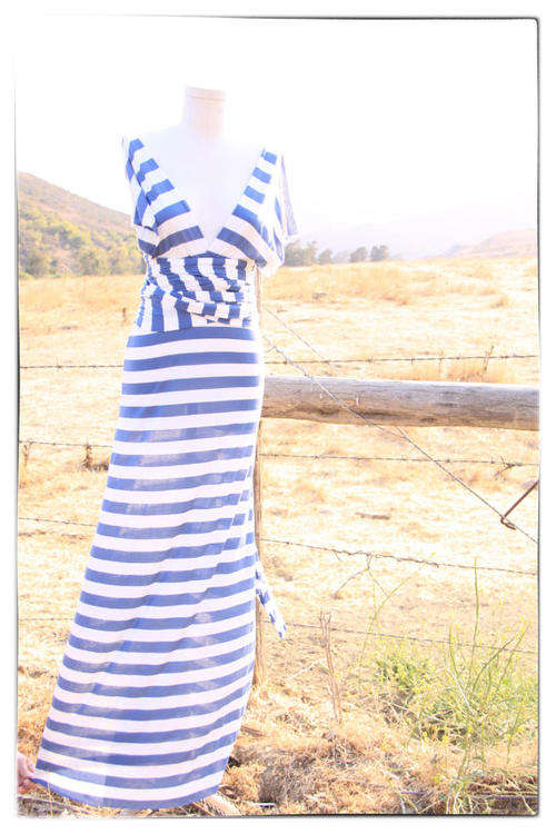 Infinity Wrap Dresses Navy and White Stripey!