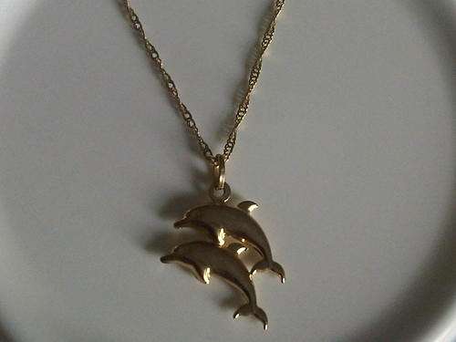 9k Gold Dolphin pendant and chain
