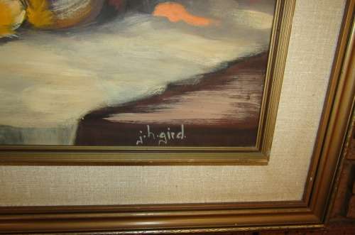 Original Oil on Board - Still Life of Flower Arrangement by Artist JH Gird