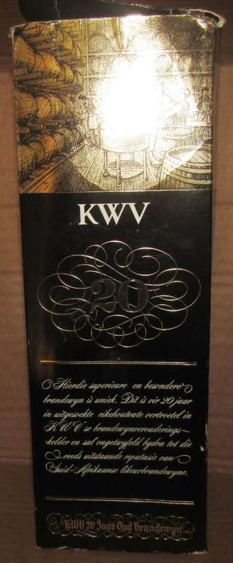 KWV 20 YEAR OLD BRANDY (Old Bottle and Box)