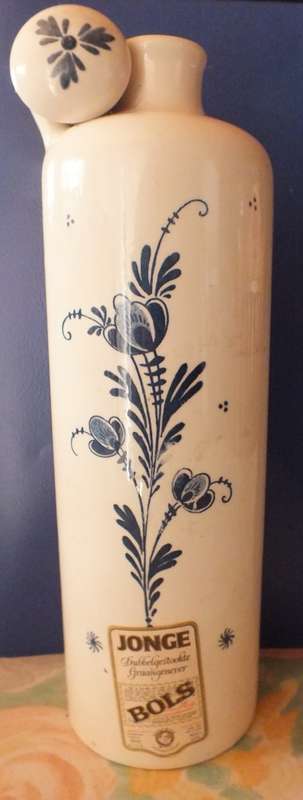 Bols Double Distilled Grain Gin 1979 in a hand painted Delft Blue ceramic bottle Unopened and Full