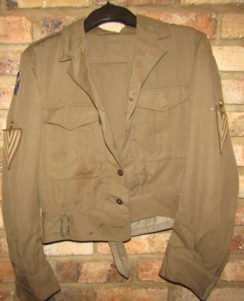 Army "Bunny" Jacket from the 60s with Staff Sergeant rank and Unit Flashes on Sleeves