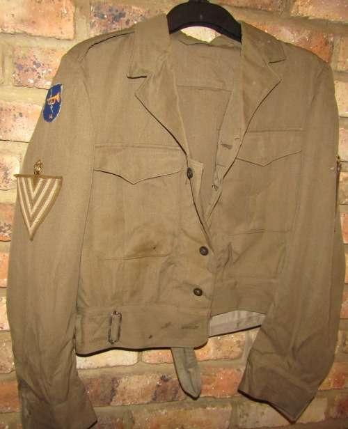 Army "Bunny" Jacket from the 60s with Staff Sergeant rank and Unit Flashes on Sleeves