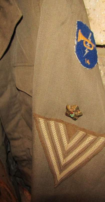 Army "Bunny" Jacket from the 60s with Staff Sergeant rank and Unit Flashes on Sleeves