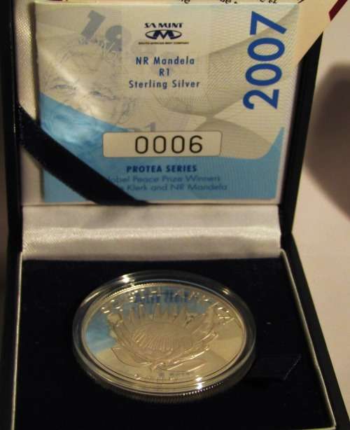Mandela & De Klerk Silver Proof Protea Series R1 - Sterling Silver - One bid for both