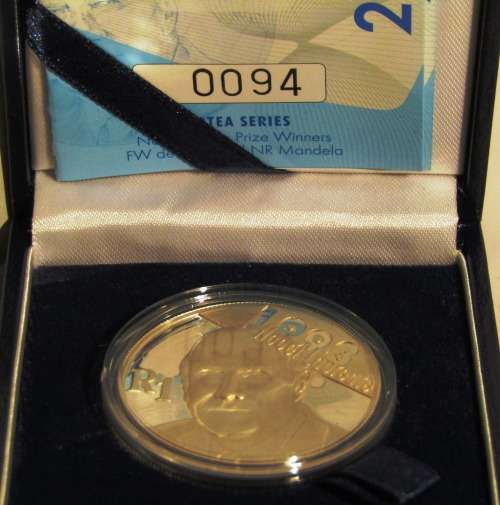Mandela & De Klerk Silver Proof Protea Series R1 - Sterling Silver - One bid for both