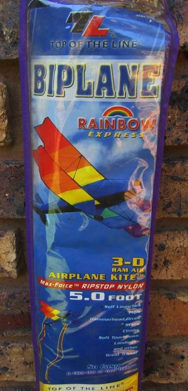 IT IS KITE FLYING TIME Bi Plane Rainbow Express Kite USA Import - Top of Line