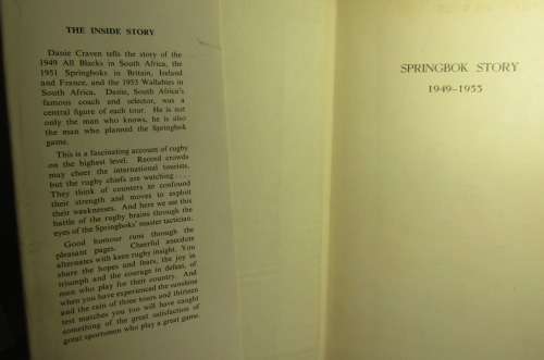 Springbok Story 1949-1953 by Danie Craven 1st Edition Published 1954