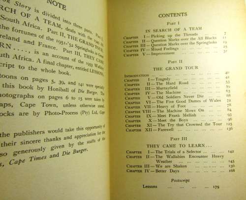 Springbok Story 1949-1953 by Danie Craven 1st Edition Published 1954