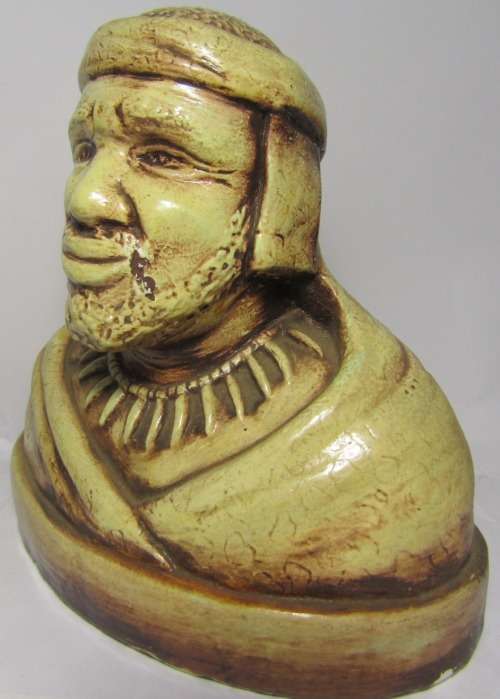 Glazed Ceramic Bust of a Man