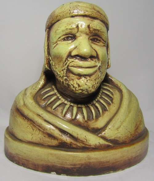 Glazed Ceramic Bust of a Man