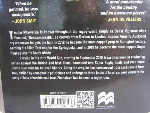Beast - Tendai Mtawarira - 1st Edition - 2019