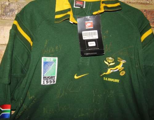 ONLY FOR NOBUAKI MORIGUCHI  SPRINGBOKS SIGNED BY SEVERAL SPRINGBOKS X-Large Jersey 1999 With COA