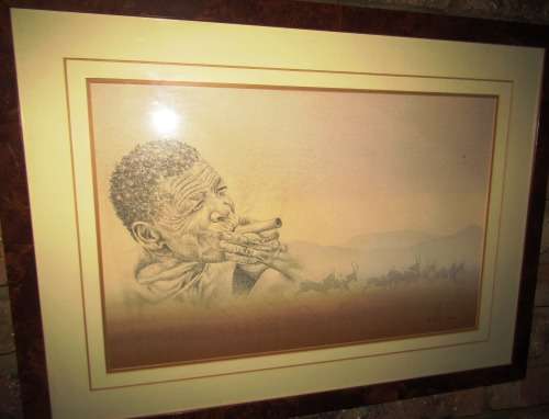 Beautifull Mike Elliott Original Painting - Part of his Collection `Respect for an Ancient Culture`