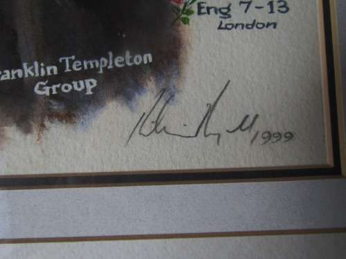 An Exquisitely Done Watercolour of NICK MALLETT by Richie Ryall - Signed by Mallett & Ryall